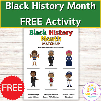 Preview of Black History Month Activity, Black History Month Game, Black History Matching