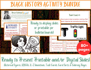 Preview of Black History Month Activity Bundle [Ready for Digital Use or Bulletin Board!]