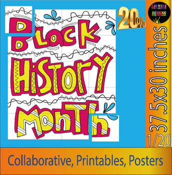 Black History Month Activity | Collaborative coloring page Poster 2024