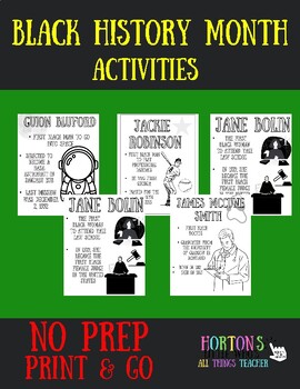 Preview of Black History Month Activity - Coloring + Facts