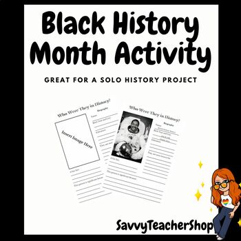Preview of Black History Month Activity! Great for a History Project!