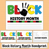 Black History Month Activity Handprint Writing Art Project
