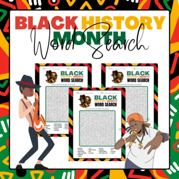 Preview of African American Musicians Word Search | Black History Month Activity