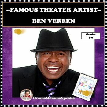 Preview of Emergency Sub Plan Drama Class Ben Vereen Biography and One Pager Assignment