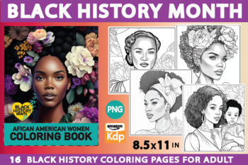 Preview of Black History Month African American Coloring Pages For Teens & Adults