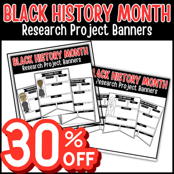 Preview of Black History Month African-American Icons Research Project Banners Bundle