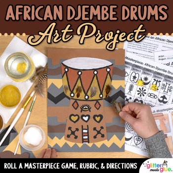 Preview of Black History Month Art Project: African Djembe Drum, Exit Slips, Art Sub Plans