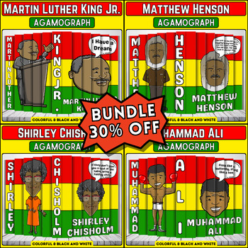 Preview of Black History Month Agamograph Craft Bundle: Martin Luther King Jr., Shirley