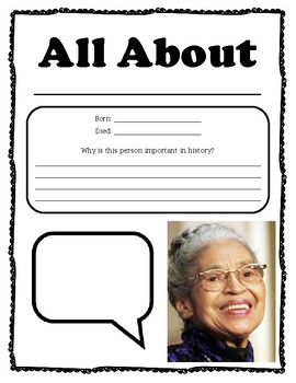 Preview of Black History Month-All About Me