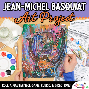 Preview of Black History Month Art Project: Jean-Michel Basquiat Portraits & Art Sub Plan