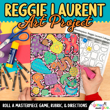 Preview of Black History Month Art Lesson: Reggie Laurent Abstract Art Project and Game