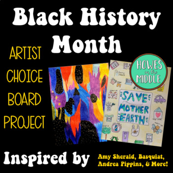 Preview of Black History Month Art Project - Artist Study Choice Board -  Free