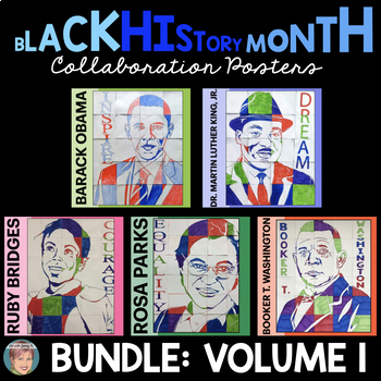 Preview of Black History Month Activities: Collaborative Posters BUNDLE Set 1 (w/ MLK Jr.)