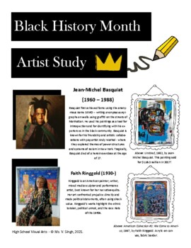 Preview of Black History Month - Artist Study