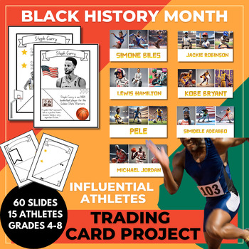 Preview of Black History Month Athlete Trading Cards - Interactive Digital & Print Resource