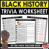 Black History Month (BHM) Trivia Worksheet - Questions + A