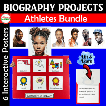 Preview of Black History Month BIOGRAPHY RESEARCH PROJECTS Famous ATHLETES Bundle