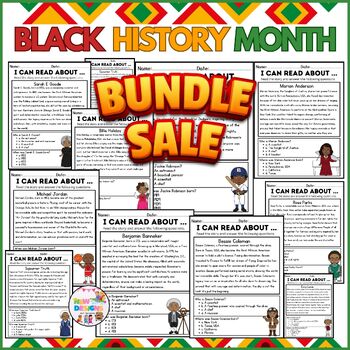 Preview of Black History Month BUNDLE/Reading and Comprehension/25 African American Leaders