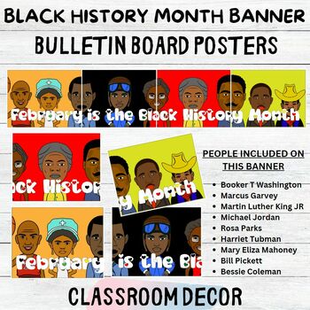 Preview of Black History Month Banner Bulletin Board Posters and Classroom Displays.