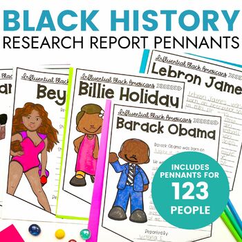 Preview of Black History Month Bulletin Board Project Posters and Activities Pennants