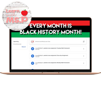 Preview of Black History Month Banner Google Classroom Header | Distance Learning