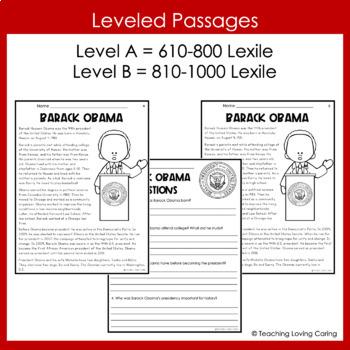 Barack Obama Activities - Black History Month - Distance Learning