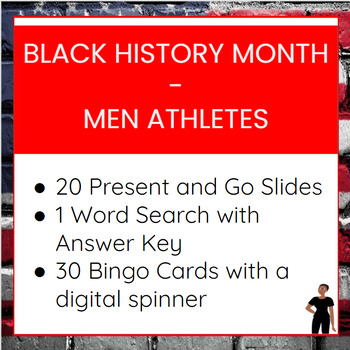 Preview of Black History Month Bell Ringers - Men Athletes - Slides, Word Search, and Bingo