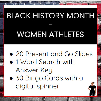 Preview of Black History Month Bell Ringers- Women Athletes - Slides, Word Search,& Bingo