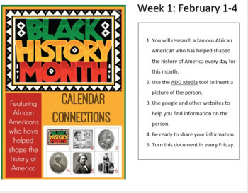 Preview of Black History Month Bellringer/Classwork/Exit ticket