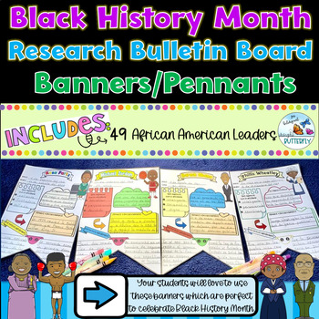 Preview of Black History Month Bilingual Research Writing Activity Biography Report Banners