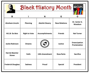 Preview of Black History Month Bingo Game- 60 Cards Printable, Includes Call Words