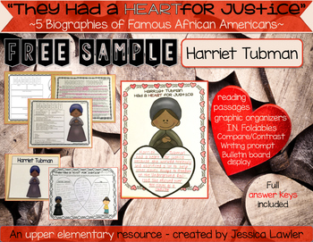 Preview of Black History Month Biographies: FREE SAMPLER Harriet Tubman