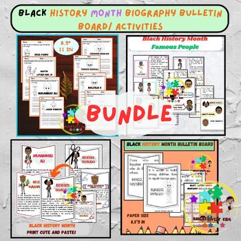 Preview of Black History Month Biography Bulletin Board/ Activities Bundle