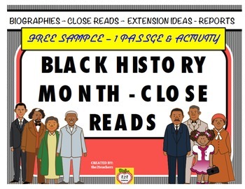 Preview of Black History Month Biography - Close Read SAMPLE PRODUCT