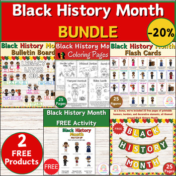 Preview of Black History Month Biography Coloring Pages, African-American Classroom Decor