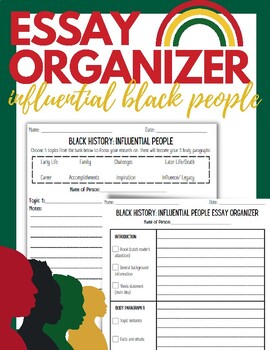 Preview of Black History Month | Biography Essay Organizer, Notes Organizer, & Rubric