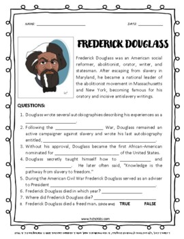 Preview of Black History Month Biography: Frederick Douglass