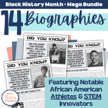 Preview of Black History Month Biographies Mega Bundle - Athletes and Stem Innovators