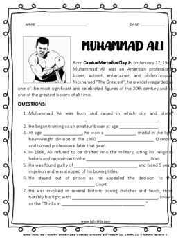 Preview of Black History Month Biography: Muhammad Ali