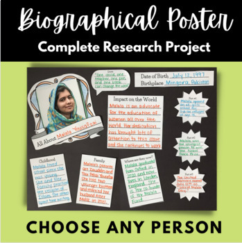 Preview of Biography Poster Project Research, Plan, Write, Present Choose Anyone in History