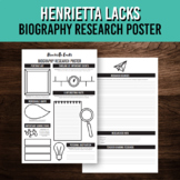 Black History Month Biography Poster for Henrietta Lacks