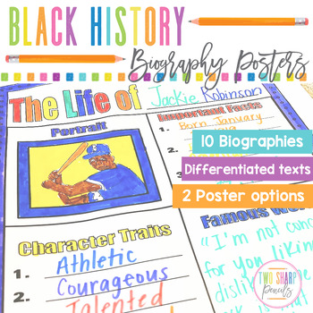 Preview of Black History Month Biography Posters and Articles | Differentiated Texts