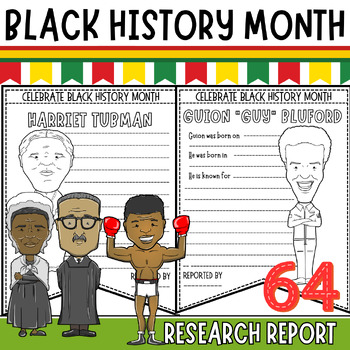 Preview of Black History Month Biography Research Report Project Graphic Organizer Template