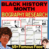 Black History Month Biography Research Template, Famous Face