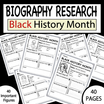 Black History Month | Biography Research Template Project | 40 ...