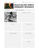 Black History Month Biography Research Worksheets
