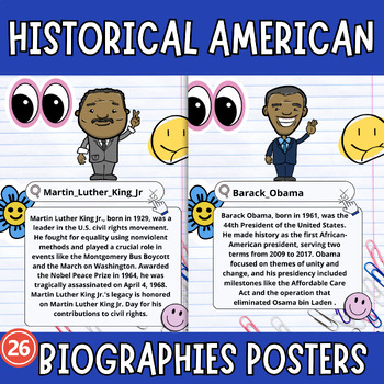 Preview of Historical American Biography bulletin board posters -26 Famous African American