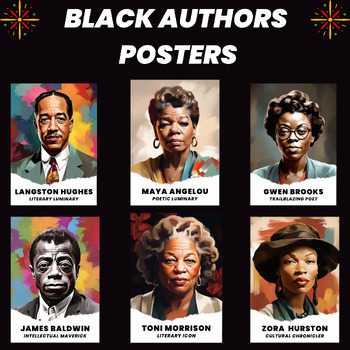 Preview of Black History Month Black Authors and Poets Posters | African American Writers