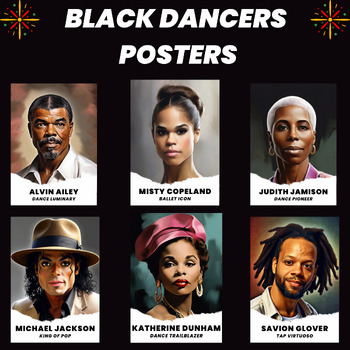 Preview of Black History Month Black Dancers Posters | African American Dancers