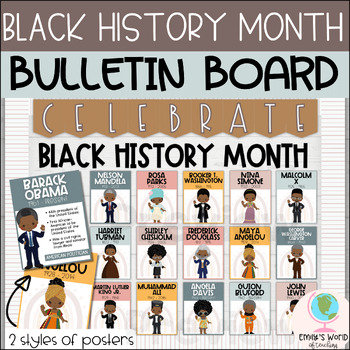 Preview of Black History Month Boho Posters & Bulletin Board Kit - EDITABLE